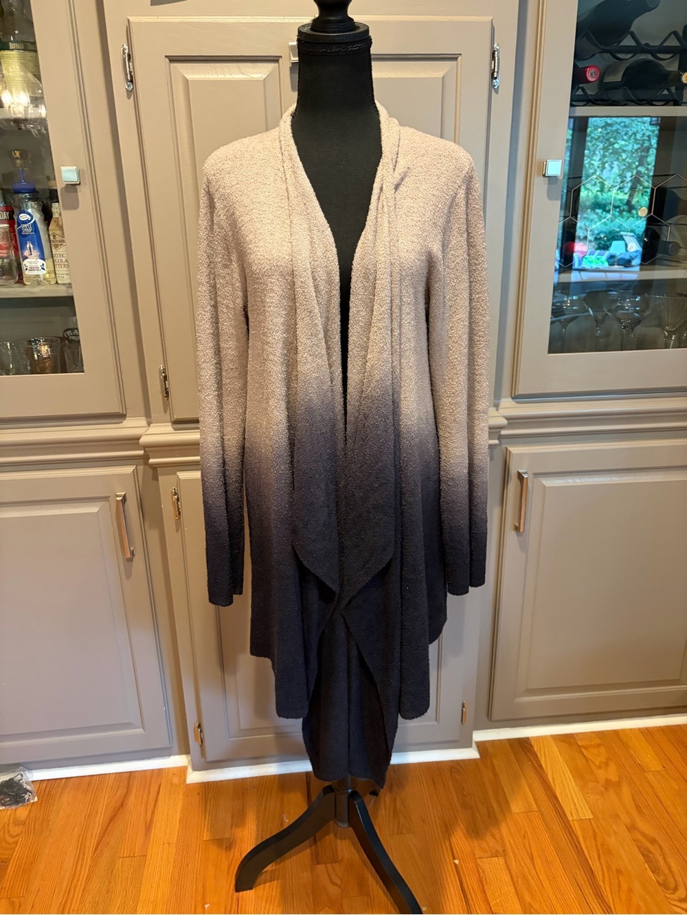 Barefoot Dreams Ombre Open-Front Cardigan - Cream to Black